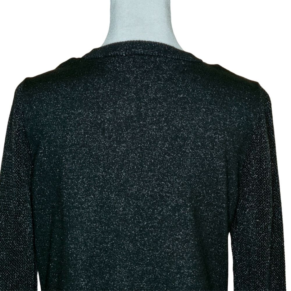 Michael Michael Kors Black Gold Metallic Lace-Up Tunic Sweater Glam Size Small - Picture 5 of 11